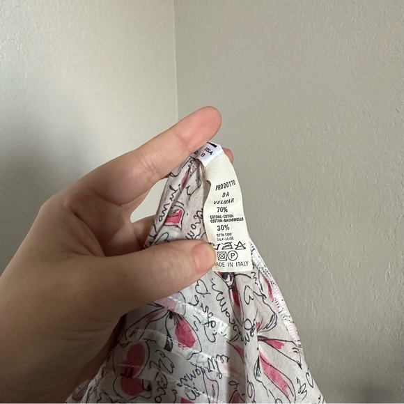 Moschino NWT Silk Cotton Blend Pink Bow Print Wide Leg Sleep Jump Suit - Picture 11 of 11